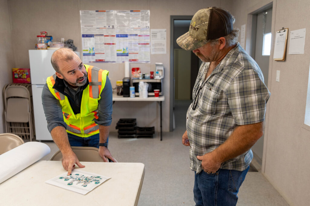 Project Manager Brad Allison onsite at Taylor ISD in Taylor, Texas